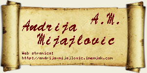 Andrija Mijajlović vizit kartica